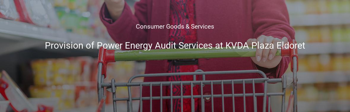 Provision of Power Energy Audit Services at KVDA Plaza Eldoret