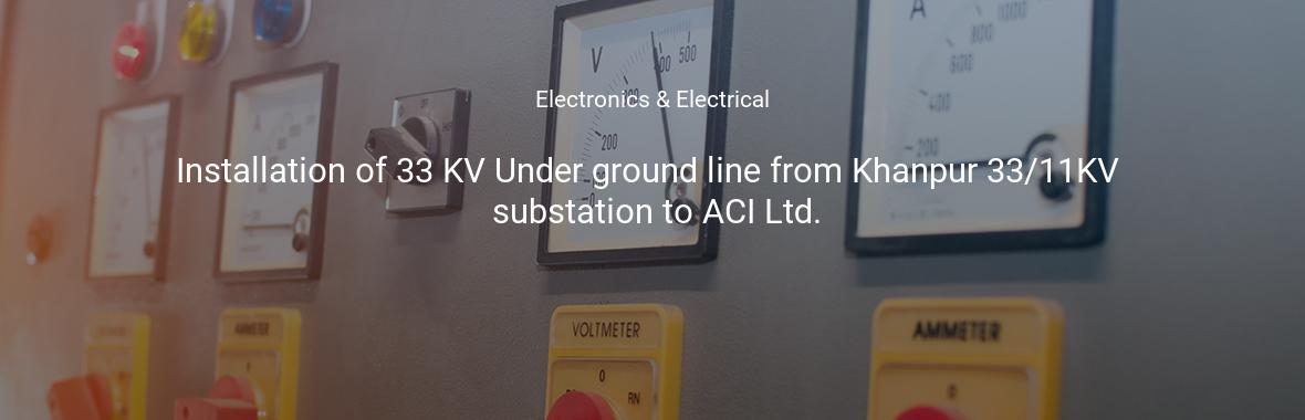Installation of 33 KV Under ground line from Khanpur 33/11KV substation to ACI Ltd.