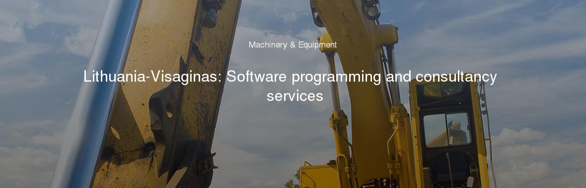 Lithuania-Visaginas: Software programming and consultancy services