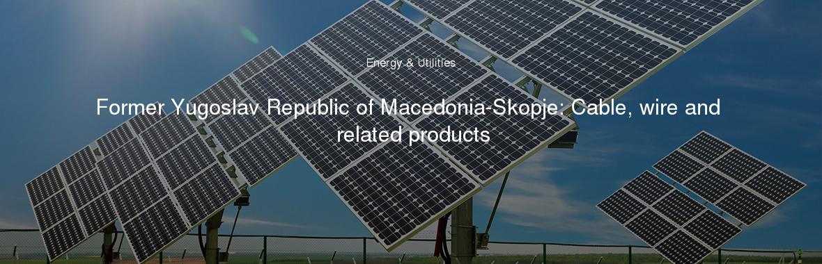 Former Yugoslav Republic of Macedonia-Skopje: Cable, wire and related products
