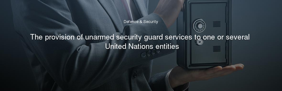 The provision of unarmed security guard services to one or several United Nations entities
