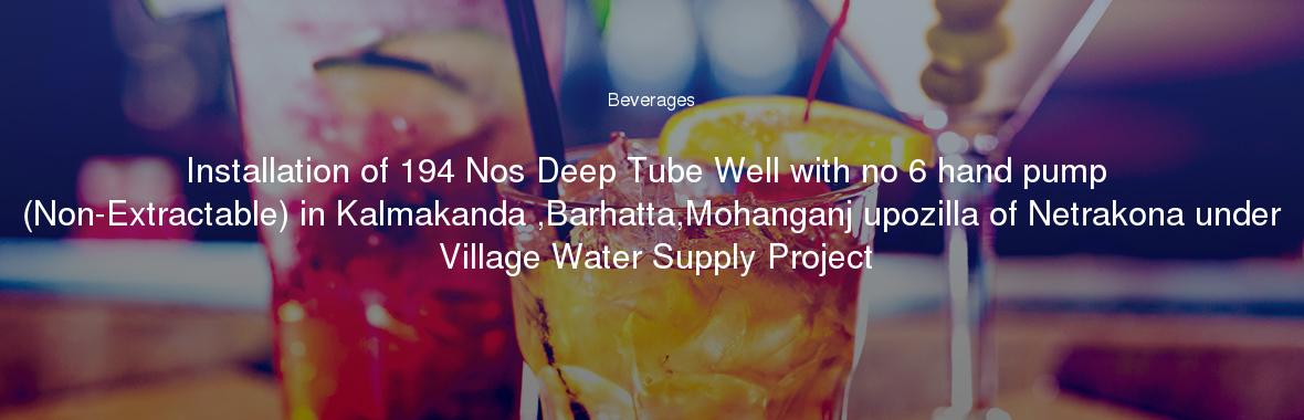 Installation of 194 Nos Deep Tube Well with no 6 hand pump (Non-Extractable) in Kalmakanda ,Barhatta,Mohanganj upozilla of Netrakona under Village Water Supply Project
