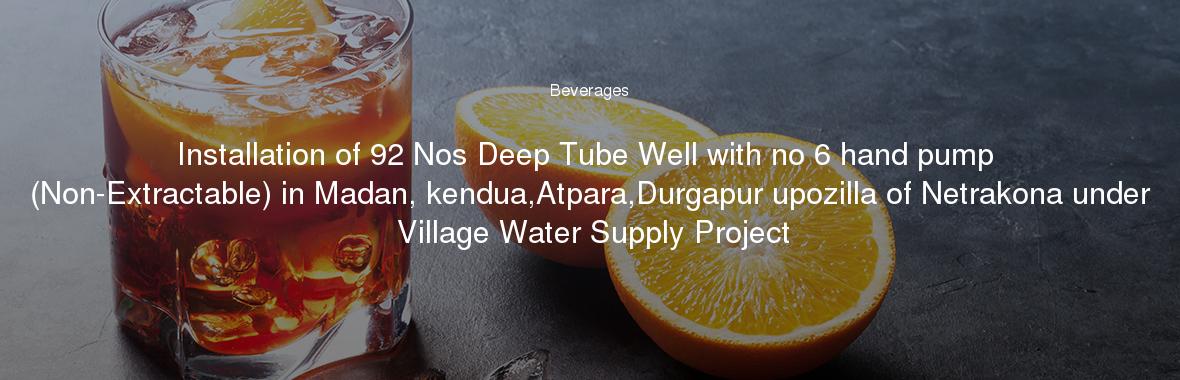 Installation of 92 Nos Deep Tube Well with no 6 hand pump (Non-Extractable) in Madan, kendua,Atpara,Durgapur upozilla of Netrakona under Village Water Supply Project