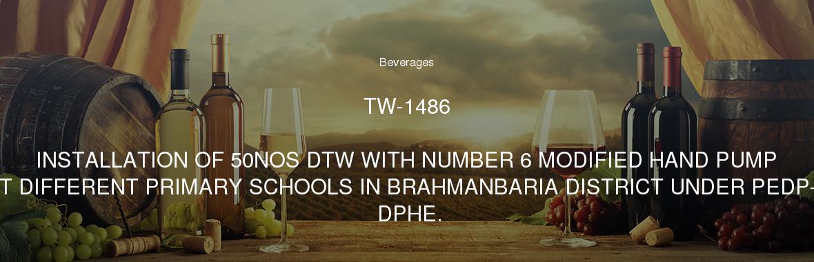 TW-1486

	INSTALLATION OF 50NOS DTW WITH NUMBER 6 MODIFIED HAND PUMP AT DIFFERENT PRIMARY SCHOOLS IN BRAHMANBARIA DISTRICT UNDER PEDP-3 DPHE.