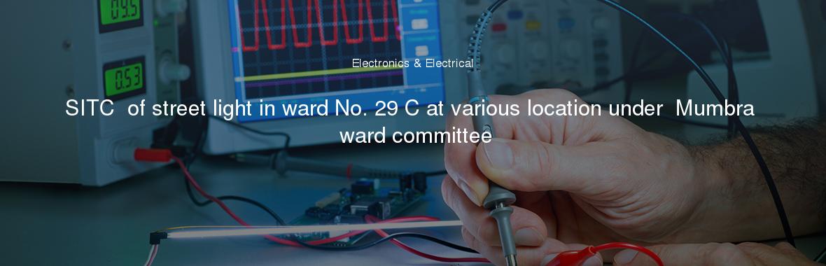 SITC  of street light in ward No. 29 C at various location under  Mumbra ward committee