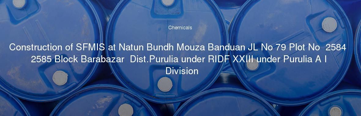 Construction of SFMIS at Natun Bundh Mouza Banduan JL No 79 Plot No  2584  2585 Block Barabazar  Dist.Purulia under RIDF XXIII under Purulia A I  Division