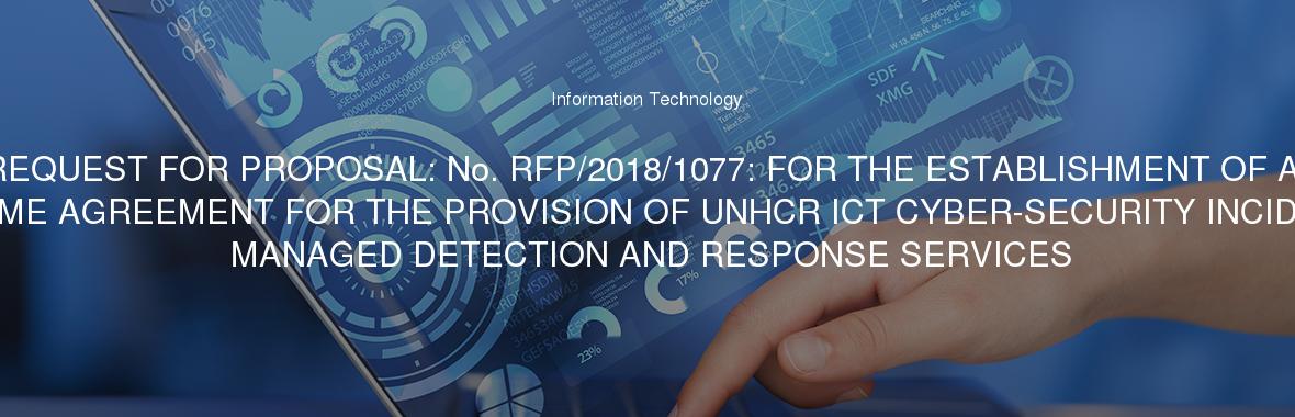 REQUEST FOR PROPOSAL: No. RFP/2018/1077: FOR THE ESTABLISHMENT OF A FRAME AGREEMENT FOR THE PROVISION OF UNHCR ICT CYBER-SECURITY INCIDENT MANAGED DETECTION AND RESPONSE SERVICES