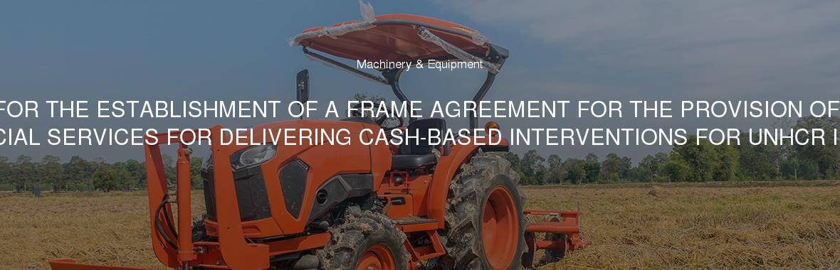 FOR THE ESTABLISHMENT OF A FRAME AGREEMENT FOR THE PROVISION OF FINANCIAL SERVICES FOR DELIVERING CASH-BASED INTERVENTIONS FOR UNHCR IN IRAQ.