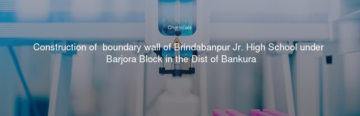 Construction of  boundary wall of Brindabanpur Jr. High School under Barjora Block in the Dist of Bankura