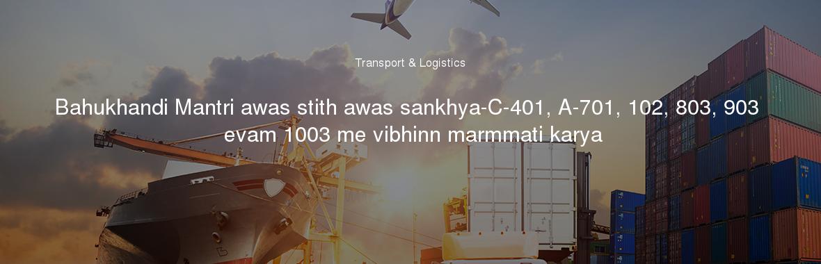 Bahukhandi Mantri awas stith awas sankhya-C-401, A-701, 102, 803, 903 evam 1003 me vibhinn marmmati karya