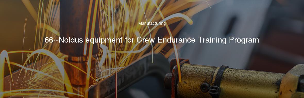 66--Noldus equipment for Crew Endurance Training Program