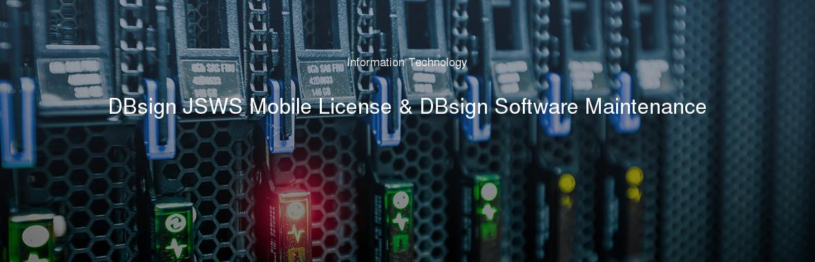 DBsign JSWS Mobile License & DBsign Software Maintenance