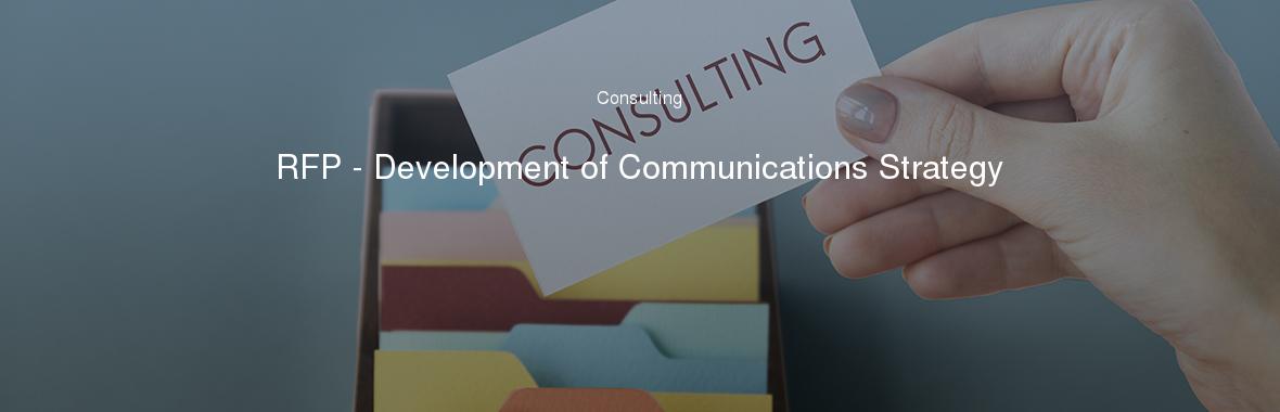 RFP - Development of Communications Strategy