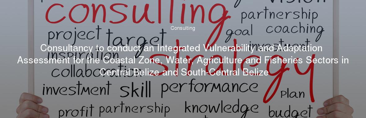 Consultancy to conduct an Integrated Vulnerability and Adaptation Assessment for the Coastal Zone, Water, Agriculture and Fisheries Sectors in Central Belize and South-Central Belize