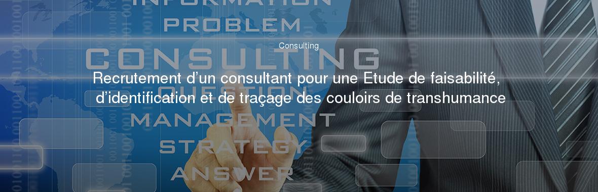 Recrutement d’un consultant pour une Etude de faisabilité, d’identification et de traçage des couloirs de transhumance