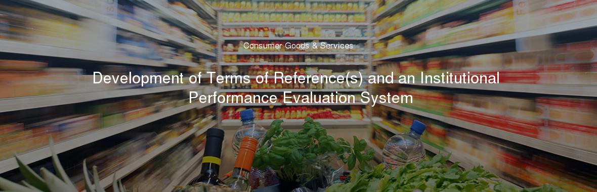 Development of Terms of Reference(s) and an Institutional Performance Evaluation System