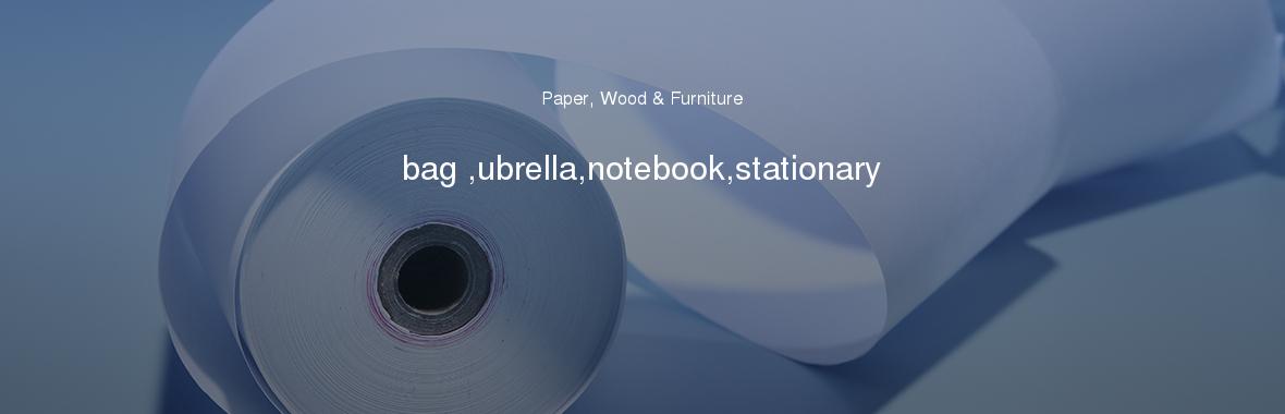bag ,ubrella,notebook,stationary