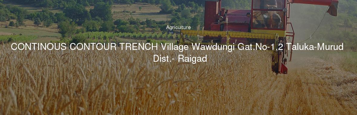 CONTINOUS CONTOUR TRENCH Village Wawdungi Gat.No-1,2 Taluka-Murud Dist.- Raigad