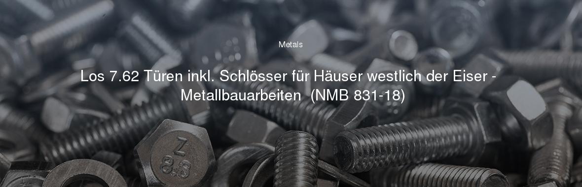 Los 7.62 Türen inkl. Schlösser für Häuser westlich der Eiser - Metallbauarbeiten  (NMB 831-18)