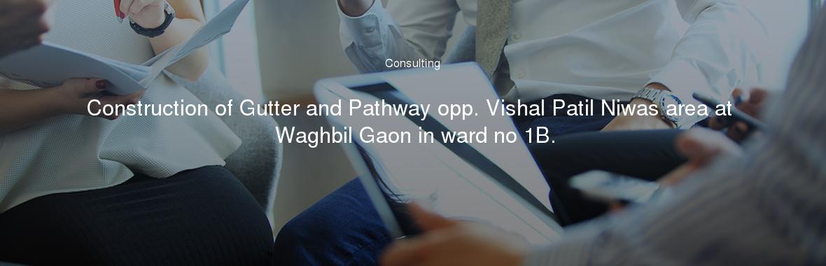 Construction of Gutter and Pathway opp. Vishal Patil Niwas area at Waghbil Gaon in ward no 1B.