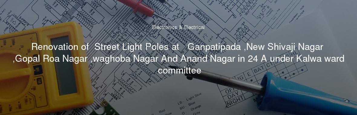 Renovation of  Street Light Poles at   Ganpatipada ,New Shivaji Nagar ,Gopal Roa Nagar ,waghoba Nagar And Anand Nagar in 24 A under Kalwa ward committee