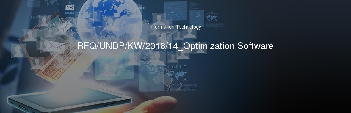 RFQ/UNDP/KW/2018/14_Optimization Software