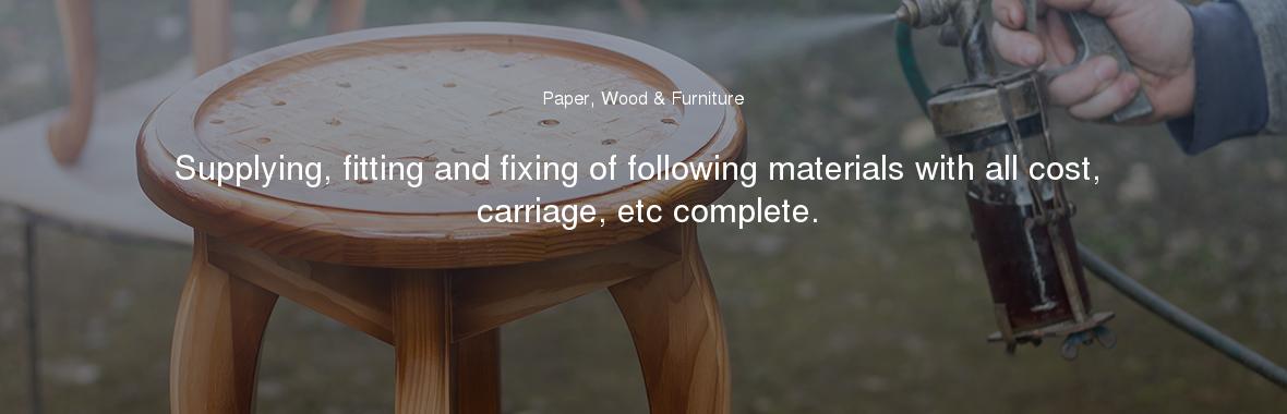Supplying, fitting and fixing of following materials with all cost, carriage, etc complete.