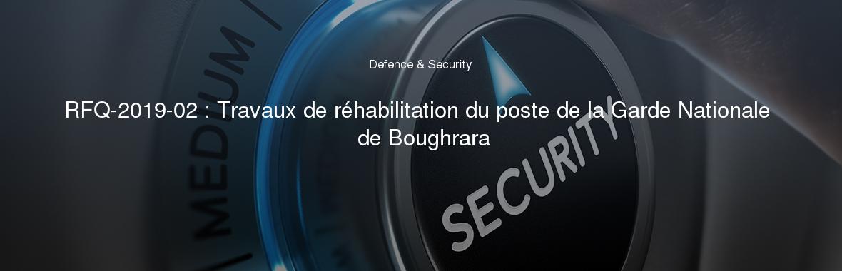 RFQ-2019-02 : Travaux de réhabilitation du poste de la Garde Nationale de Boughrara