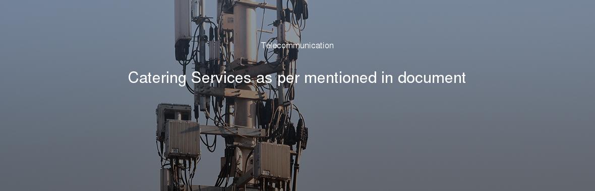 Catering Services as per mentioned in document