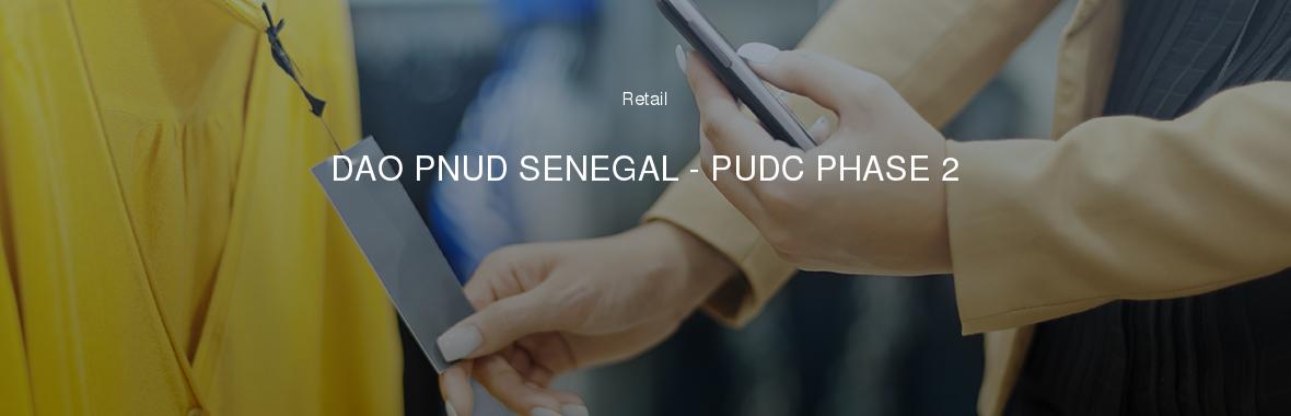 DAO PNUD SENEGAL - PUDC PHASE 2