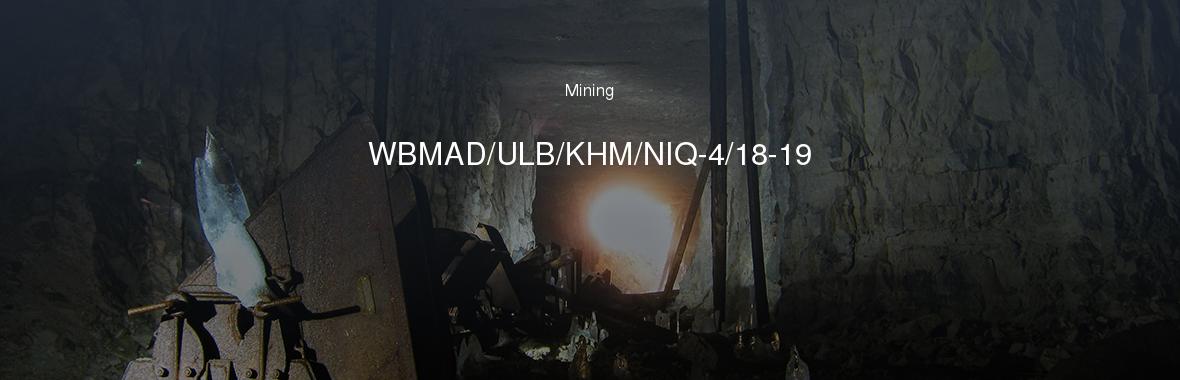 WBMAD/ULB/KHM/NIQ-4/18-19