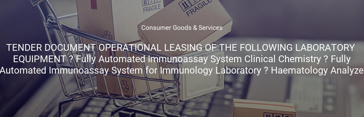 TENDER DOCUMENT OPERATIONAL LEASING OF THE FOLLOWING LABORATORY ...
